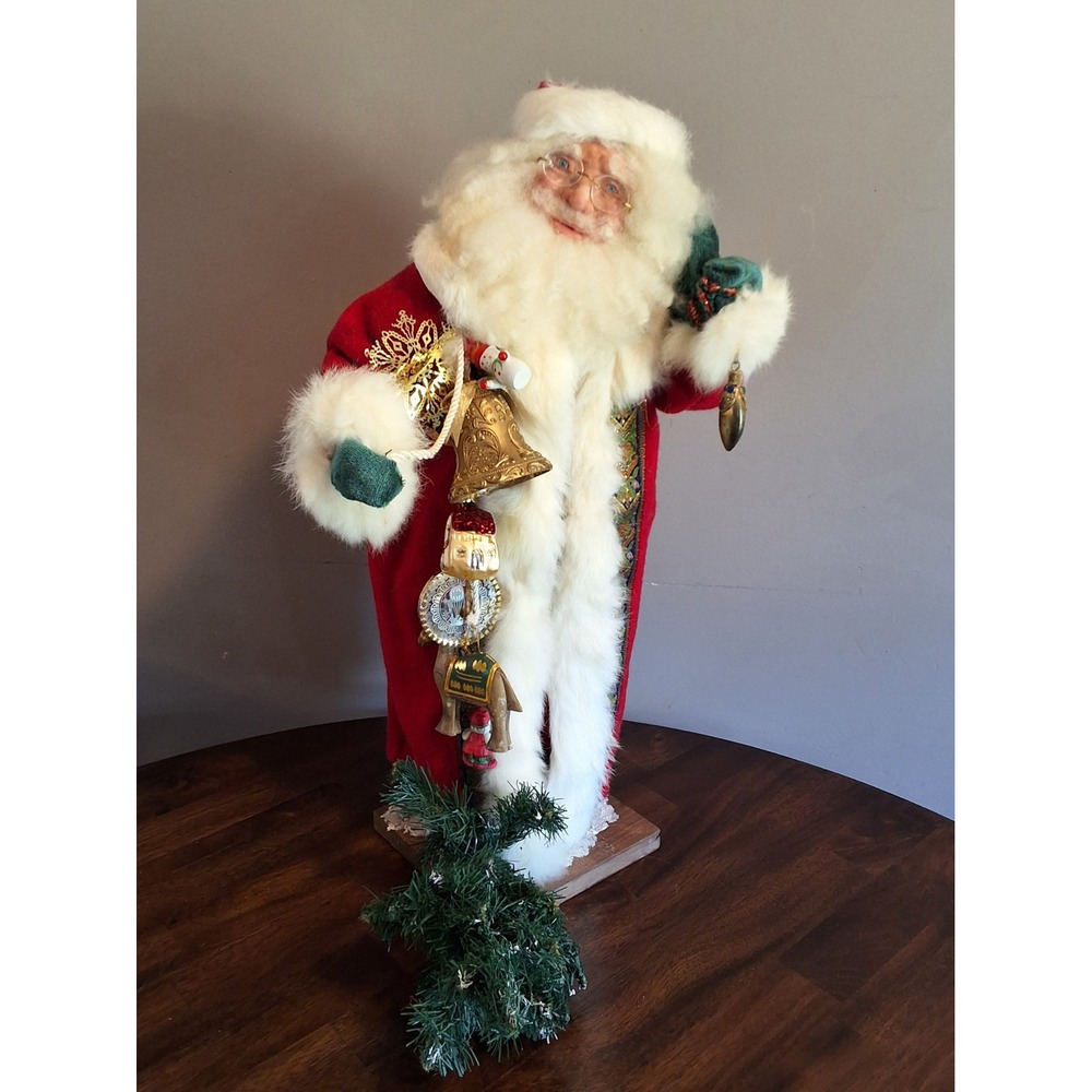 Vintage Jeanne Benedict 1994 Handcrafted Santa Claus Figure Folk Art Decor
